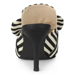 Allegra K Women's Stripe Bow Slip On Stiletto Heel Slides Mules -Bearpaw Shoes Shop GUEST 41ab7bd5 e886 48d5 960d c6cbf9057731