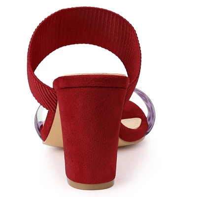 Allegra K Women's Leopard Printed Block Heeled Slide Sandals 5 Allegra K Women's Leopard Printed Block Heeled Slide Sandals - Image 3