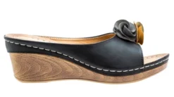 GC Shoes Sydney Flower Comfort Slide Wedge Sandals