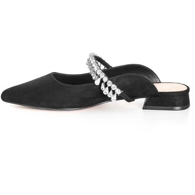 Women's Wide Fit Strappy Point Mule - Black | EVANS 5 Women's Wide Fit Strappy Point Mule - Black | EVANS - Image 3