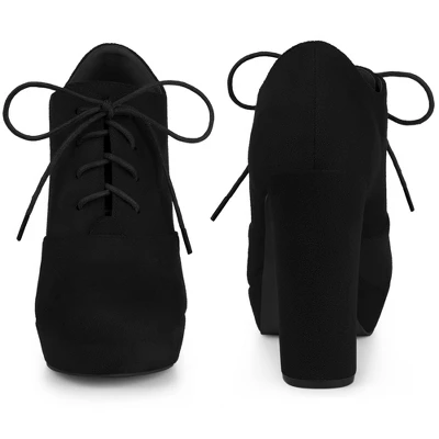 Perphy Women's Lace Up Platform Chunky Heel Ankle Boots 4 Perphy Women's Lace Up Platform Chunky Heel Ankle Boots - Image 2