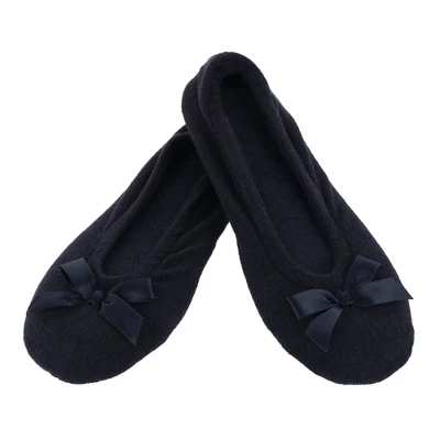 CTM Women's Terry Ballerina Slipper House Shoe 3 CTM Women's Terry Ballerina Slipper House Shoe