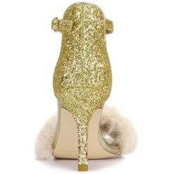 Allegra K Women's Glitter Faux Fur Stiletto Heel Sandals -Bearpaw Shoes Shop GUEST 4501b657 8961 4f35 8b53 b30a428287e7