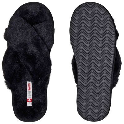 Alpine Swiss Fiona Womens Fuzzy Fluffy Faux Fur Slippers Memory Foam Indoor House Shoes 5 Alpine Swiss Fiona Womens Fuzzy Fluffy Faux Fur Slippers Memory Foam Indoor House Shoes - Image 3