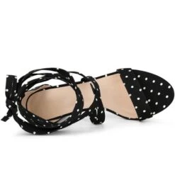 Allegra K Women's Polka Dots Lace Up Chunky Heels Sandals -Bearpaw Shoes Shop GUEST 47bfb83c d232 4264 a6aa 822ee4fdd926