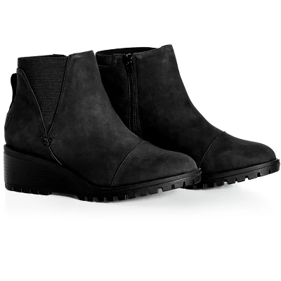 Women's Wide Fit Eden Wedge Ankle Boot - Black | EVANS 7 Women's Wide Fit Eden Wedge Ankle Boot - Black | EVANS - Image 5