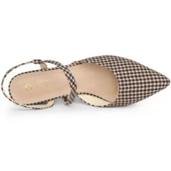 Perphy Houndstooth Printed Pointed Toe Slingback Chunky Heels Mules For Women -Bearpaw Shoes Shop GUEST 4c6e5016 2540 42e8 b962 fe67343d8e04