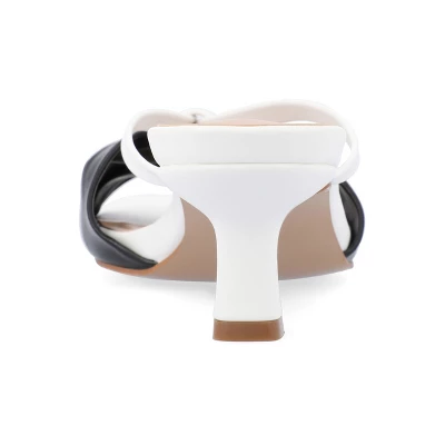 Journee Collection Womens Starling Kitten Heel Two Tone Open Toe Pumps 4 Journee Collection Womens Starling Kitten Heel Two Tone Open Toe Pumps - Image 2