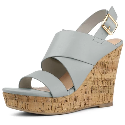 Allegra K Women's Wood Wedges Platform Wedge Sandals 14 Allegra K Women's Wood Wedges Platform Wedge Sandals - Image 12