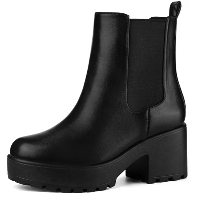Allegra K Women's Platform Chunky High Heels Ankle Boots 9 Allegra K Women's Platform Chunky High Heels Ankle Boots - Image 7