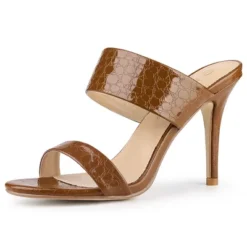 Allegra K Women's Open Toe Stiletto Heel Slide Sandals -Bearpaw Shoes Shop GUEST 56a6d418 51bb 43a7 b83a bd4d1bb11434