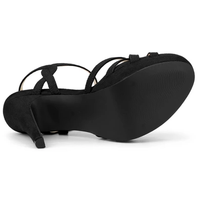 Allegra K Women's Strappy Platform Heels Stiletto Heel Sandals 7 Allegra K Women's Strappy Platform Heels Stiletto Heel Sandals - Image 5