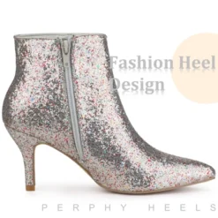 Perphy Women's Glitter Sequin Pointed Toe Stiletto Heel Ankle Boots -Bearpaw Shoes Shop GUEST 572b525f 582e 4eb9 815b 584a63f2fa77