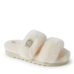 Dearfoams Women's Benalla Genuine Shearling Double Band Slide Slippers -Bearpaw Shoes Shop GUEST 572eceab 0c15 403a 8a39 bb55e2fd92da