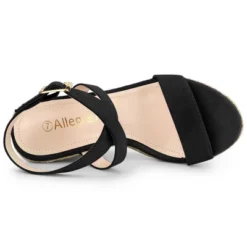 Allegra K Women's Slingback Crisscross Espadrille Wedges Heel Sandals -Bearpaw Shoes Shop GUEST 597cacdb ab25 4822 95e6 fcf989275fa2