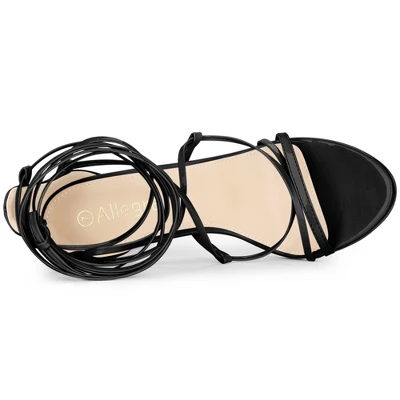 Allegra K Women's Strappy Straps Lace Up Stiletto Heel Sandals 5 Allegra K Women's Strappy Straps Lace Up Stiletto Heel Sandals - Image 3