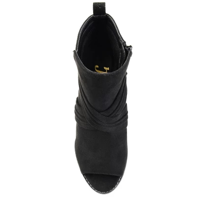 Journee Collection Womens Sabeena Inside Zip Open Toe Wedge Booties 5 Journee Collection Womens Sabeena Inside Zip Open Toe Wedge Booties - Image 3