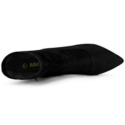 Allegra K Women's Pointy Toe Stretch Sock Stiletto Heels Ankle Boots 6 Allegra K Women's Pointy Toe Stretch Sock Stiletto Heels Ankle Boots - Image 4