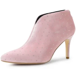 Allegra K Women's V Cutout Pointed Toe Heel Ankle Boots -Bearpaw Shoes Shop GUEST 60f6142f bf41 4f4e bee3 ec4c9abf6910