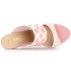 Allegra K Women's Polka Dots Stiletto Heel Slides Sandals -Bearpaw Shoes Shop GUEST 61465e2e bbcc 4d21 b135 5751f87fe52e