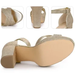 Perphy Women's Glitter Crisscross Strap Chunky Platform Heels -Bearpaw Shoes Shop GUEST 6220facb 1734 40cb a67c f478049aba57