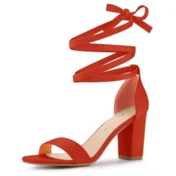 Allegra K Women's Lace Up And Ankle Strap Chunky Heel Sandals -Bearpaw Shoes Shop GUEST 62264591 9dc7 492d a990 2c46d3297275