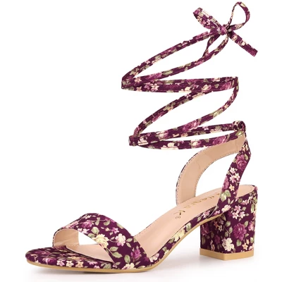 Allegra K Women's Block Heel Lace Up Heel Sandals 13 Allegra K Women's Block Heel Lace Up Heel Sandals - Image 11