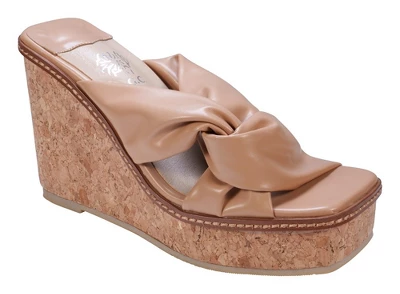 GC Shoes Neila Knotted Squared Toe Cork Slide Wedge Sandals 9 GC Shoes Neila Knotted Squared Toe Cork Slide Wedge Sandals - Image 7