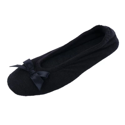 CTM Women's Terry Ballerina Slipper House Shoe 7 CTM Women's Terry Ballerina Slipper House Shoe - Image 5