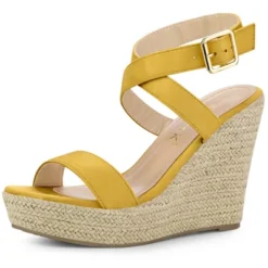 Allegra K Women's Slingback Crisscross Espadrille Wedges Heel Sandals -Bearpaw Shoes Shop GUEST 6cd34167 52d8 4498 bcd8 e716362891d3
