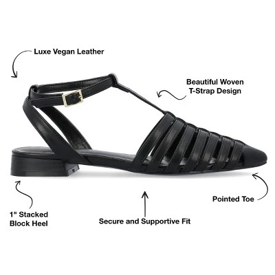 Journee Collection Womens Alivia Ankle Strap Block Heel Pointed Toe Flats 9 Journee Collection Womens Alivia Ankle Strap Block Heel Pointed Toe Flats - Image 7