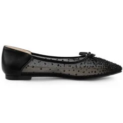 Allegra K Women's Pointed Toe Bow Rhinestone Mesh Ballerina Flats -Bearpaw Shoes Shop GUEST 6ec6521d 32f3 49c2 8635 3a654fc50519