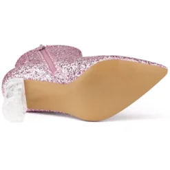 Allegra K Women's Clear Block Heel Glitter Ankle Boots -Bearpaw Shoes Shop GUEST 74ec8265 4e98 4b5b b19a ea1043b6c1aa