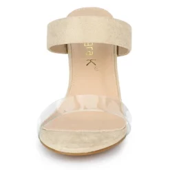 Allegra K Women's Dual Clear Strap Block Heels Slides Sandals -Bearpaw Shoes Shop GUEST 77c73895 6b3d 444b b63d 8726ad92a583