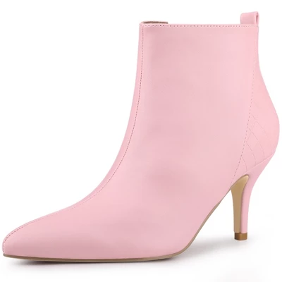 Perphy Women's Back Plaid Pointed Toe Stiletto Heels Ankle Boots 10 Perphy Women's Back Plaid Pointed Toe Stiletto Heels Ankle Boots - Image 8