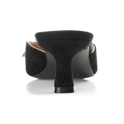 Journee Collection Womens Vianna Kitten Heel Mules Pointed Toe Pumps 4 Journee Collection Womens Vianna Kitten Heel Mules Pointed Toe Pumps - Image 2