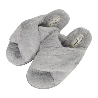 Jessica Simpson Womens Cross Band Plush Slide Slipper Slide 5 Jessica Simpson Womens Cross Band Plush Slide Slipper Slide - Image 3