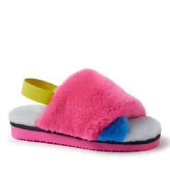 Dearfoams Adult Unisex Color Block Genuine Shearling Slingback Slide -Bearpaw Shoes Shop GUEST 7d830002 e703 406d bc36 d2885fb6b717