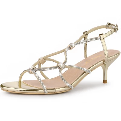 Allegra K Women's Rhinestone Strappy Slingback Stiletto Heel Sandals 8 Allegra K Women's Rhinestone Strappy Slingback Stiletto Heel Sandals - Image 6