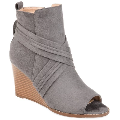 Journee Collection Womens Sabeena Inside Zip Open Toe Wedge Booties 13 Journee Collection Womens Sabeena Inside Zip Open Toe Wedge Booties - Image 11