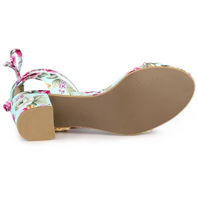 Allegra K Women's Block Heel Lace Up Heel Sandals 6 Allegra K Women's Block Heel Lace Up Heel Sandals - Image 4