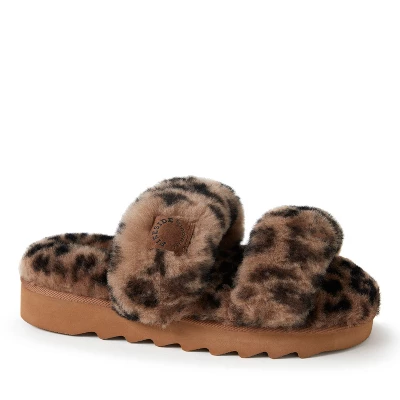 Dearfoams Women's Benalla Shearling Double Band Slide On Sawtooth Outsole 7 Dearfoams Women's Benalla Shearling Double Band Slide On Sawtooth Outsole - Image 5