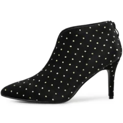 Allegra K Women's V Cutout Pointed Toe Heel Ankle Boots -Bearpaw Shoes Shop GUEST 83ee32f0 c01f 41c8 a139 1a3965c102e7