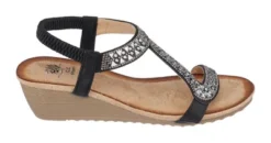 GC Shoes Dua Embellished Slingback Wedge Sandals