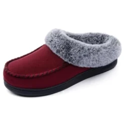 RockDove Women's Faux Fur Collar Moc Toe Slide Slipper -Bearpaw Shoes Shop GUEST 8611341c b44d 49af a2d8 d27a4ef49df4