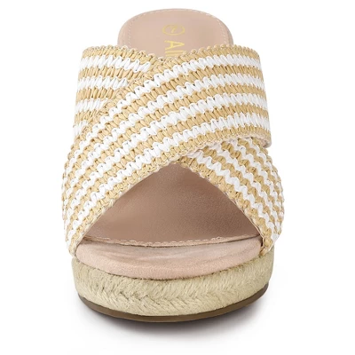 Allegra K Women's Espadrilles Wedges Slide Wedge Sandals 4 Allegra K Women's Espadrilles Wedges Slide Wedge Sandals - Image 2