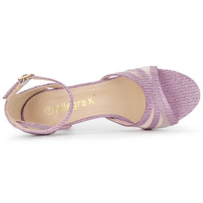 Allegra K Women's Glitter Ankle Strap Stiletto Heels 5 Allegra K Women's Glitter Ankle Strap Stiletto Heels - Image 3