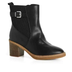 Women's WIDE FIT Saskia Ankle Boot - Black | EVANS