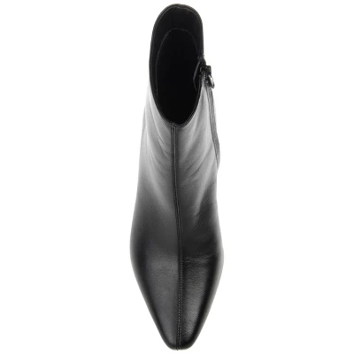 Journee Signature Womens Genuine Leather Hydra Almond Toe Stacked Ankle Booties 5 Journee Signature Womens Genuine Leather Hydra Almond Toe Stacked Ankle Booties - Image 3