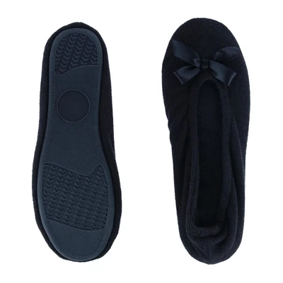 CTM Women's Terry Ballerina Slipper House Shoe 4 CTM Women's Terry Ballerina Slipper House Shoe - Image 2